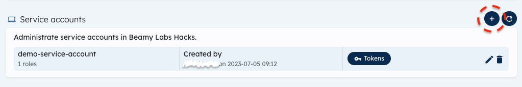 [Image] Create service account step 1/2
