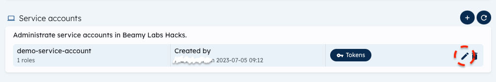 [Image] Edit service account step 1/2
