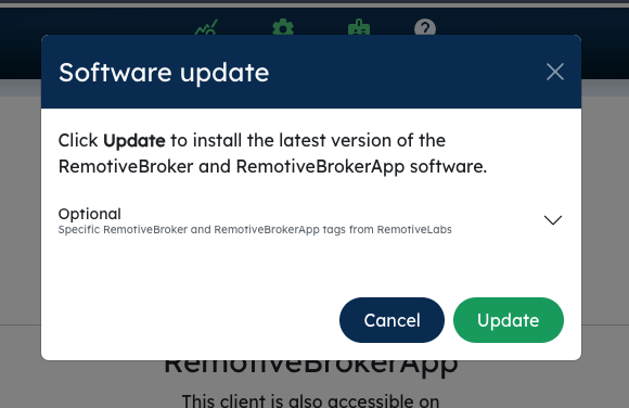 Update dialog
